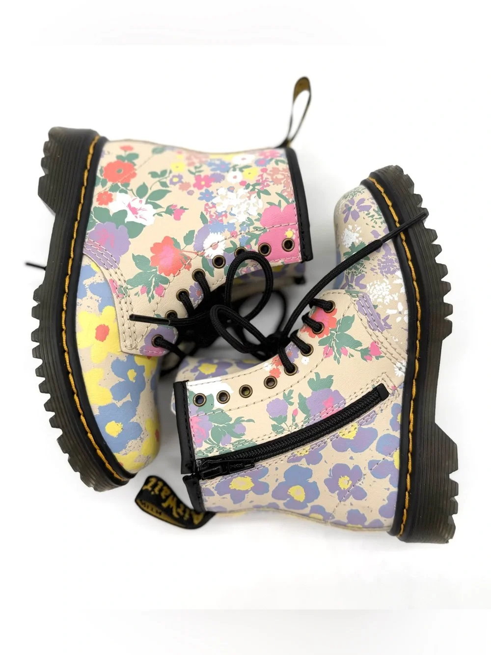 NWOT Dr. Martens Toddler 1460 Floral Mash Up Hydro Leather Lace-Up Boots US 8